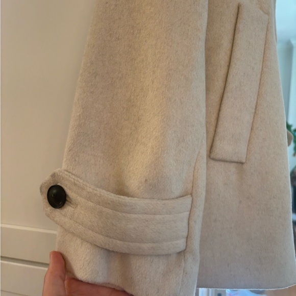 new Mango DOUBLE-BREASTED WOOL-BLEND COAT in light/pastel grey heathered marle - Picture 6 of 9